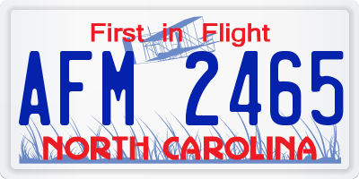 NC license plate AFM2465