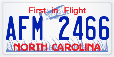 NC license plate AFM2466