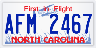 NC license plate AFM2467
