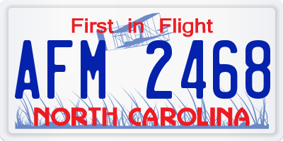 NC license plate AFM2468