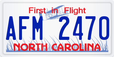 NC license plate AFM2470