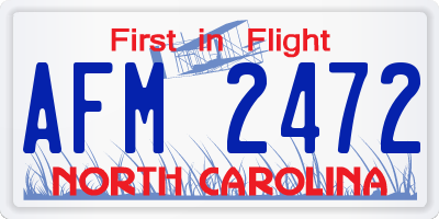 NC license plate AFM2472