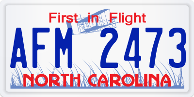 NC license plate AFM2473