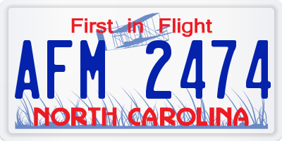 NC license plate AFM2474