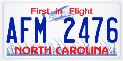NC license plate AFM2476