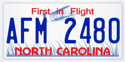 NC license plate AFM2480