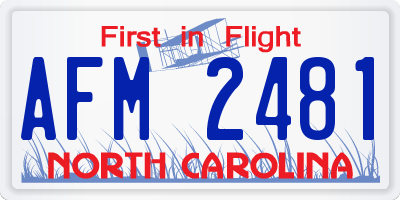 NC license plate AFM2481