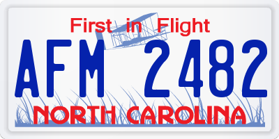 NC license plate AFM2482