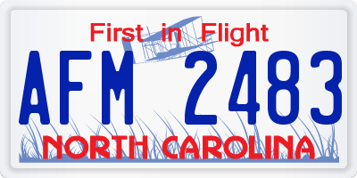 NC license plate AFM2483