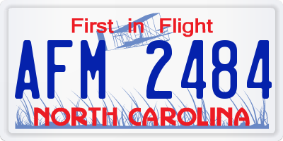 NC license plate AFM2484