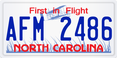 NC license plate AFM2486