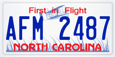 NC license plate AFM2487