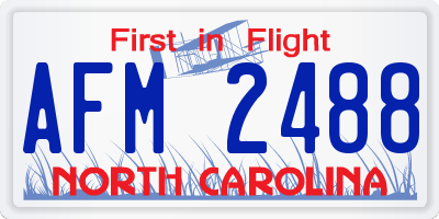 NC license plate AFM2488