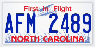 NC license plate AFM2489