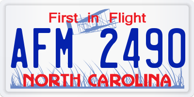 NC license plate AFM2490