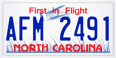 NC license plate AFM2491