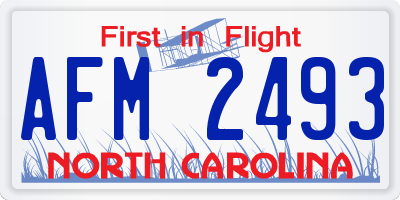 NC license plate AFM2493