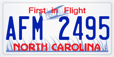 NC license plate AFM2495