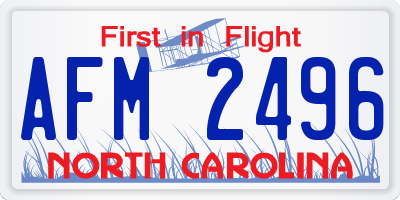 NC license plate AFM2496