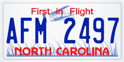 NC license plate AFM2497