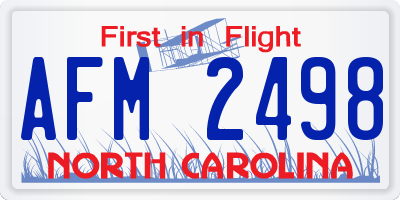 NC license plate AFM2498