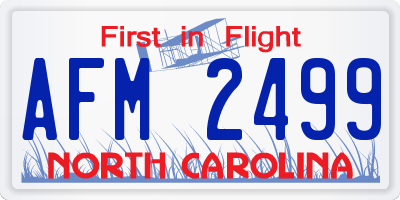 NC license plate AFM2499