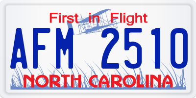 NC license plate AFM2510
