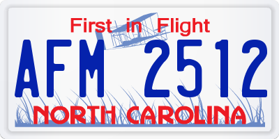 NC license plate AFM2512