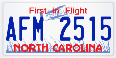 NC license plate AFM2515