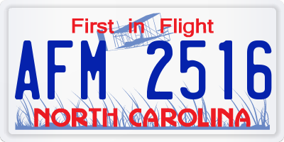 NC license plate AFM2516