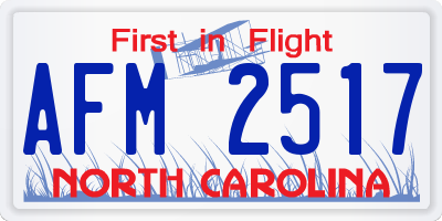 NC license plate AFM2517