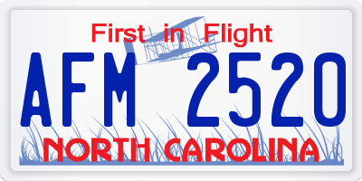 NC license plate AFM2520