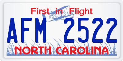 NC license plate AFM2522