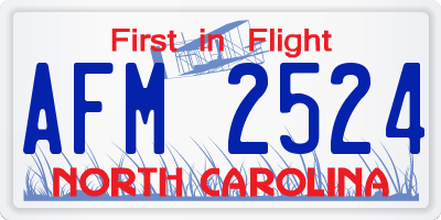 NC license plate AFM2524