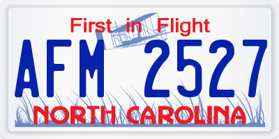 NC license plate AFM2527