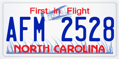 NC license plate AFM2528