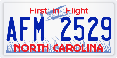 NC license plate AFM2529