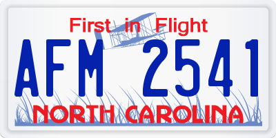 NC license plate AFM2541