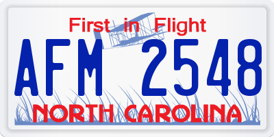 NC license plate AFM2548