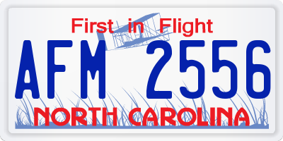 NC license plate AFM2556