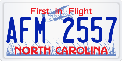 NC license plate AFM2557