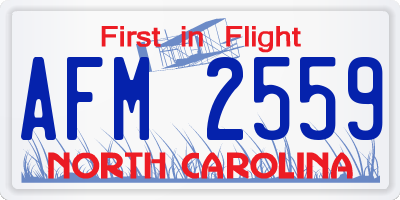 NC license plate AFM2559