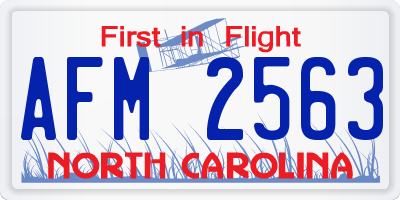 NC license plate AFM2563