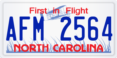 NC license plate AFM2564