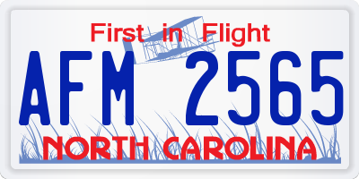 NC license plate AFM2565