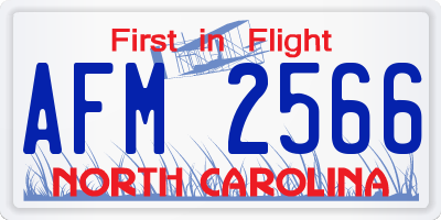 NC license plate AFM2566