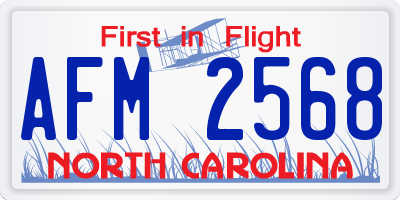 NC license plate AFM2568