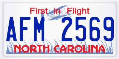 NC license plate AFM2569