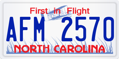 NC license plate AFM2570
