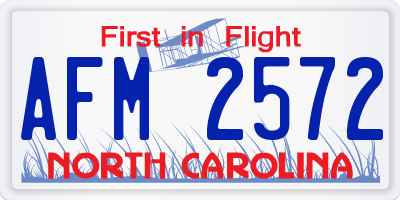 NC license plate AFM2572